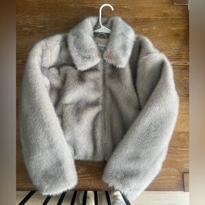 NWOT Maeve Faux Fur Jacket - Grey Mink